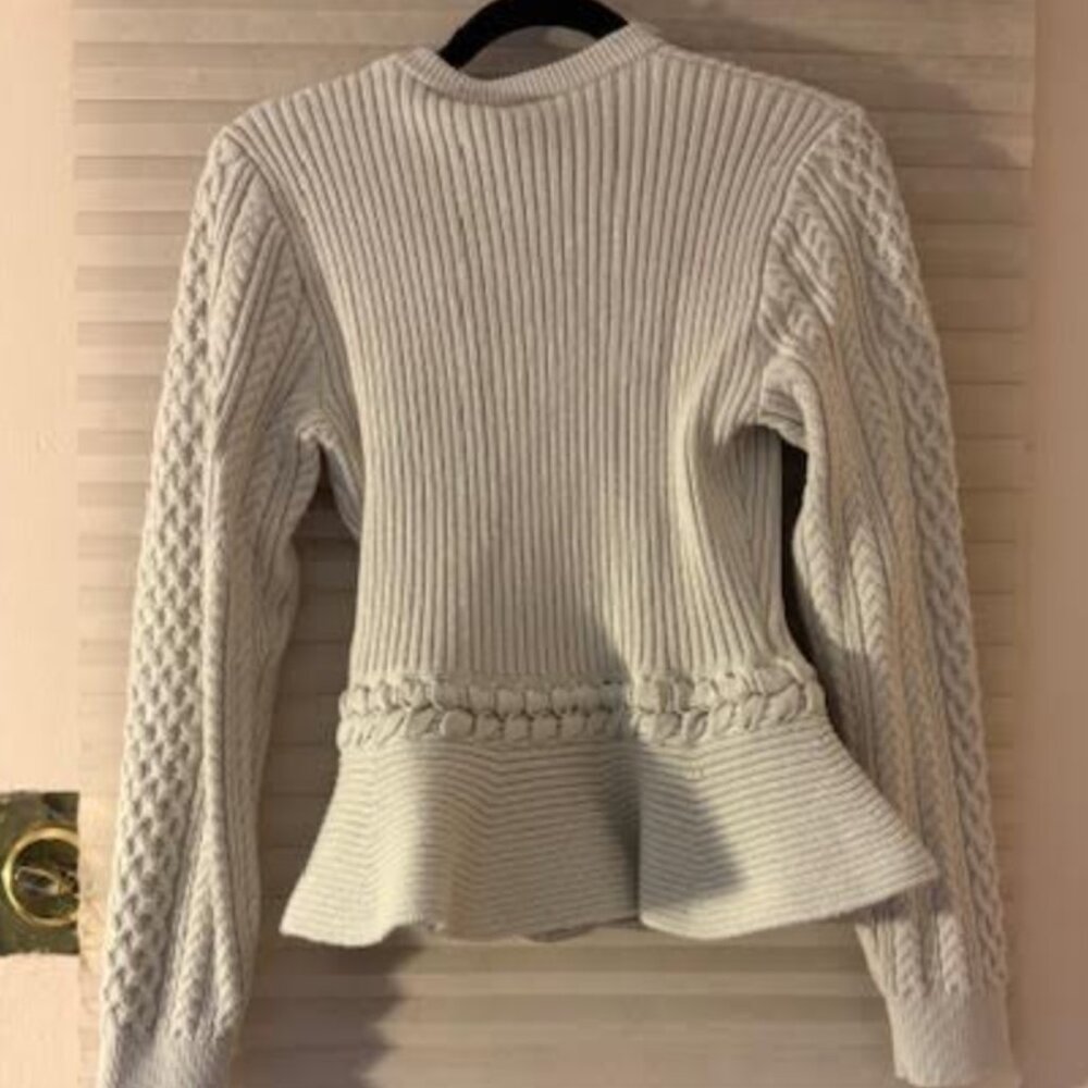 SIMKHAI, Andi Knit Peplum Jacket, Size M, Stone, NWT - Picture 2 of 6